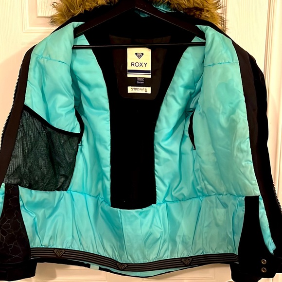ROXY Jacket snow pants snowsuit set girls 14XL great used condition teal - Picture 10 of 12